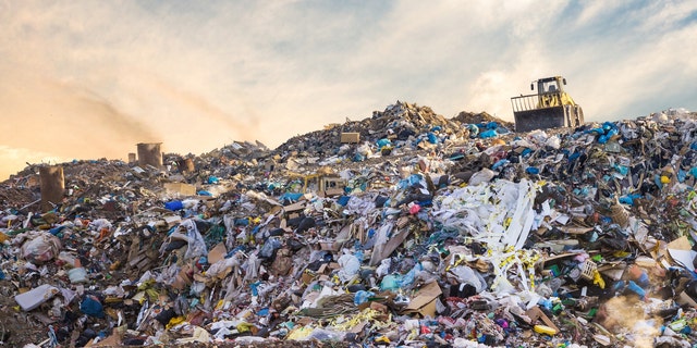 Garbage pile in trash dump or landfill.  Pollution concept.