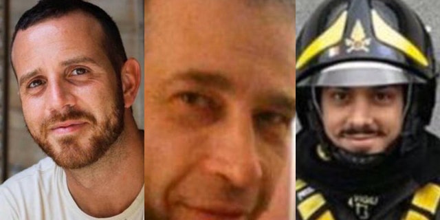 The three firefighters killed in an explosion last week were identified as (from left) Marco Triches, Matteo Gastaldo and Antonino Candido.