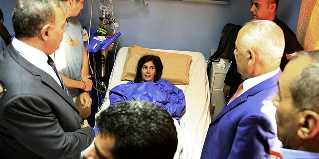 One of the victims of a knife attack in Jerash, Jordan on Wednesday. (AP)