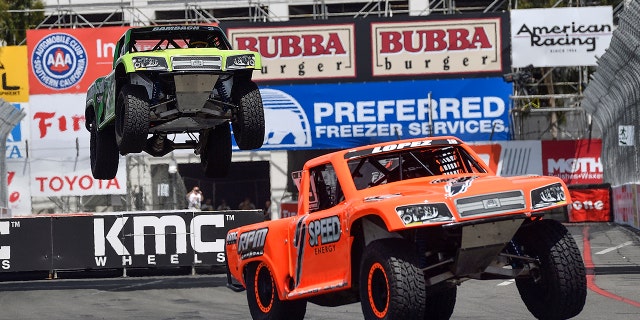 Stadium Super Trucks are part of Long Beach, California's annual street racing events.