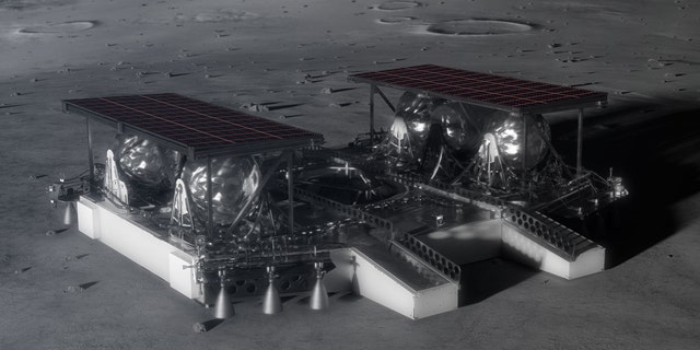 Illustration shows a mid-sized lander on a lunar surface. (Credit: NASA)