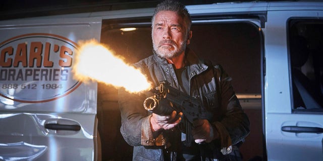 This image released by Paramount Pictures shows Arnold Schwarzenegger in 'Terminator: Dark Fate.'