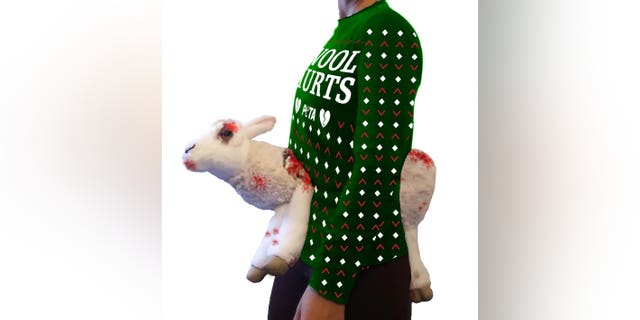 The controversial animal rights organization calls the look “a show-stopping, conversation-starting” feature that goes “where no sweater has gone before.”