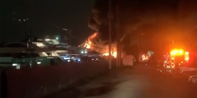 One woman said the flames from the yacht fire reached 12-stories in the air.