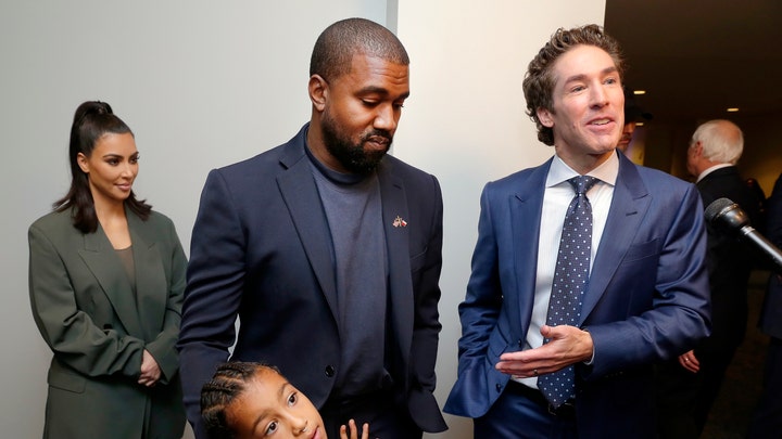 Kanye West takes the stage at Joel Osteen's church