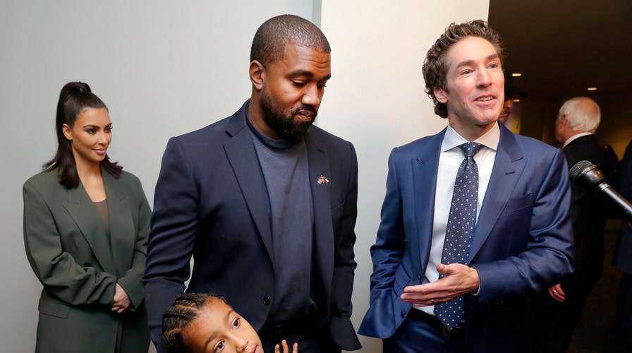 Kanye West takes the stage at Joel Osteen's church