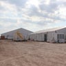 Tents set up at the migrant detention center in Donna, Texas