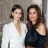 Model mavens! Kaia Gerber looked chic in a white ensemble as she presented her mom, Cindy Crawford, with her "Women of Achievement" Award at the Annual Women’s Guild Cedar Sinai Luncheon honoring Cindy Crawford and Elyse Walker to support the Women’s Guild Neurology Project on Wednesday, November 6, 2019 at The Beverly Wilshire Hotel in Beverly Hills, Calif.