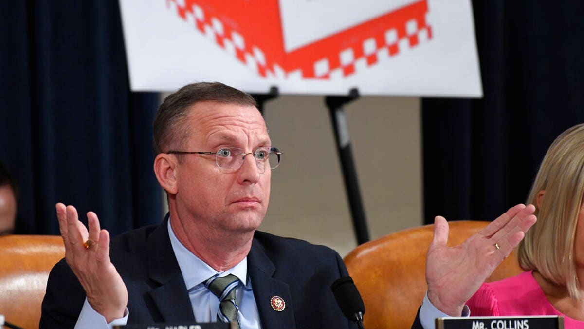 House Judiciary Committee ranking member Rep. Doug Collins, R-Ga., speaks as the House Judiciary Committee hears investigative findings in the impeachment inquiry of President Donald Trump, Monday, Dec. 9, 2019, on Capitol Hill in Washington. (AP Photo/Susan Walsh)