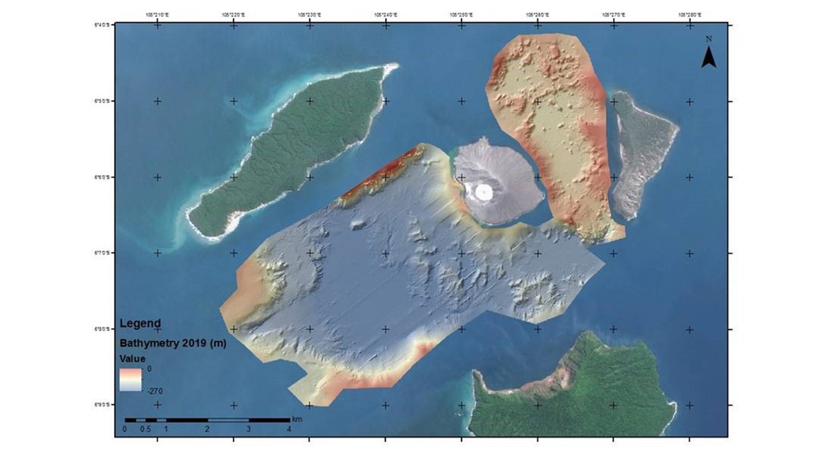 A map of the Anak Krakatau marine landslide.
