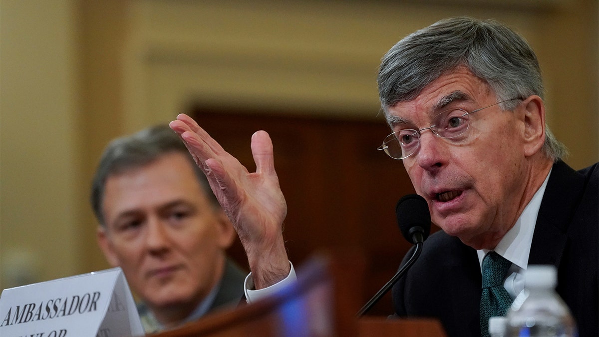 Ambassador Bill Taylor and George Kent, deputy assistant secretary of state for European and Eurasian Affairs, testify before a House Intelligence Committee hearing as part of the impeachment inquiry into President Trump.?