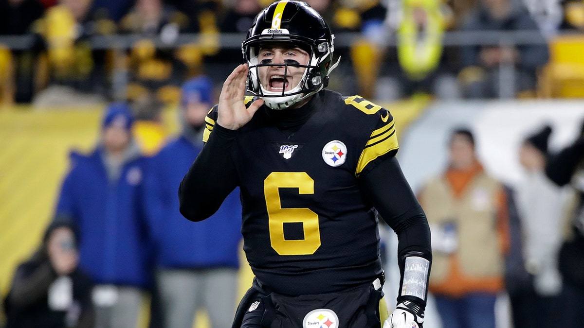 Pittsburgh Steelers quarterback Devlin Hodges calls signals during the first half of an NFL football game against the Buffalo Bills in Pittsburgh, Sunday, Dec. 15, 2019.
