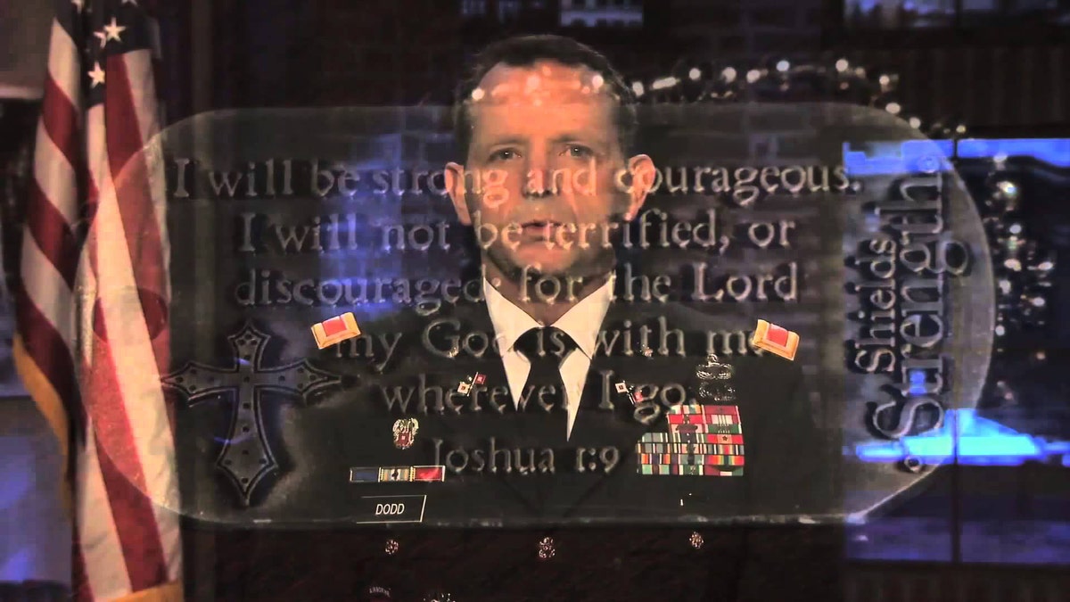 US (Ret.) Col. David Dodd with a reflection of Joshua 1:9 before his retirement.