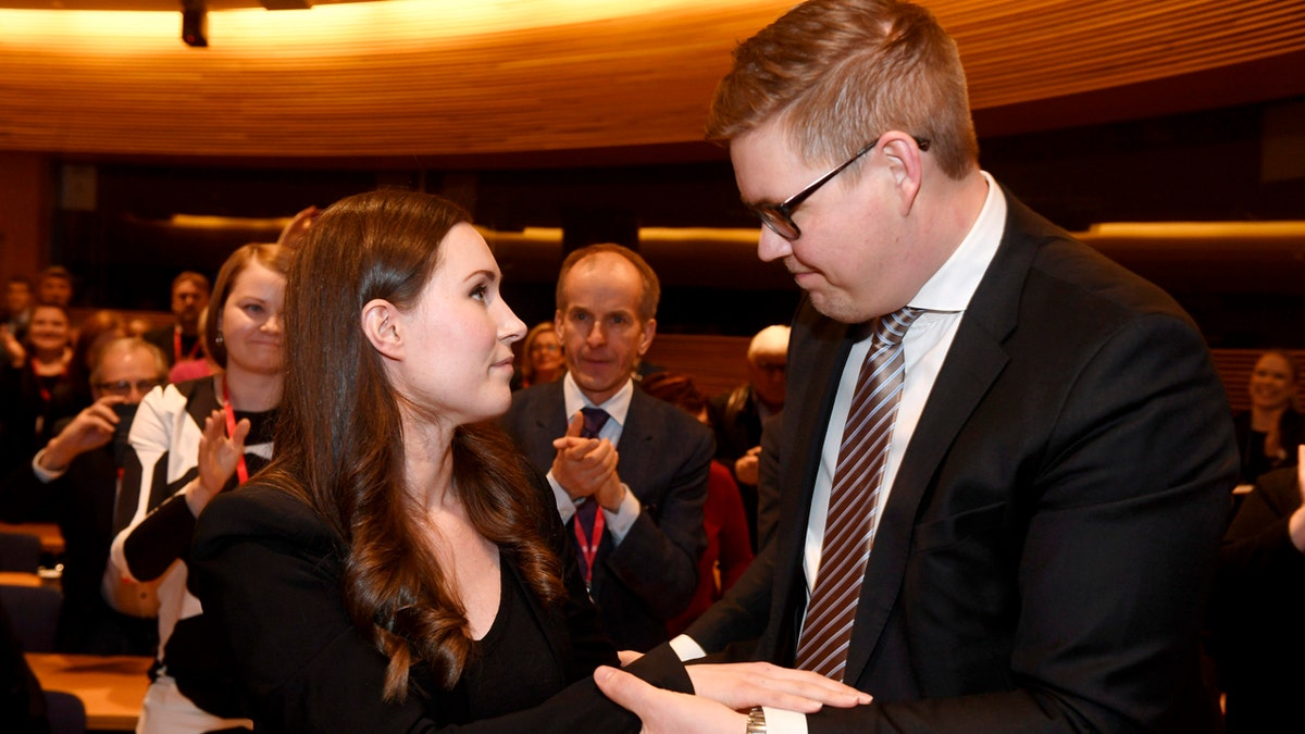 Sanna Marin, a 34-year-old minister and lawmaker has been tapped to become Finland's youngest prime minister ever and its third female government head, replacing former Cabinet leader who resigned Tuesday. (Vesa Moilanen/Lehtikuva via AP)