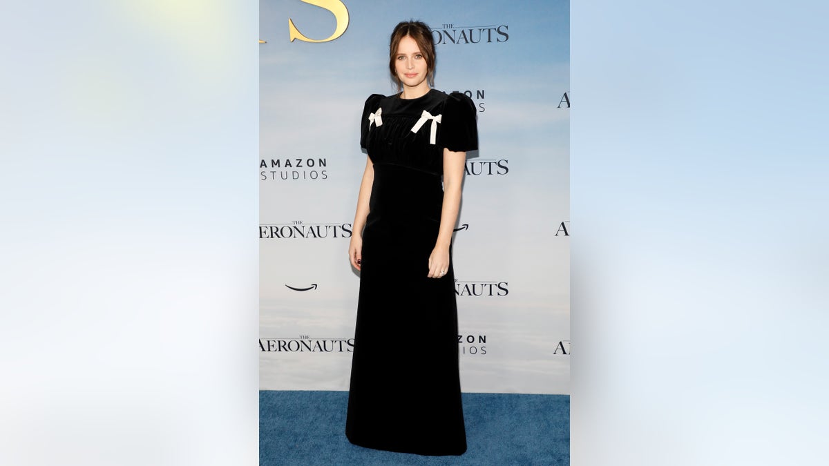 Felicity Jones attends the premiere of "The Aeronauts." (Photo by Taylor Hill/WireImage)