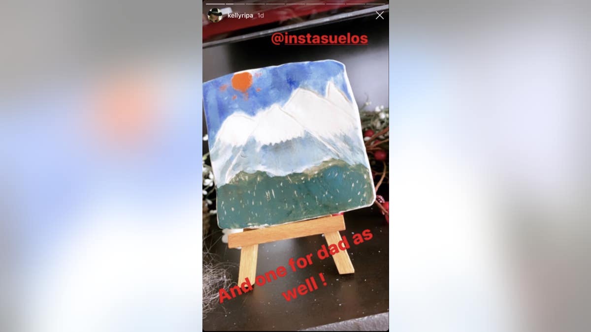 Consuelos' gift from Joaquin, a painting of the mountains.