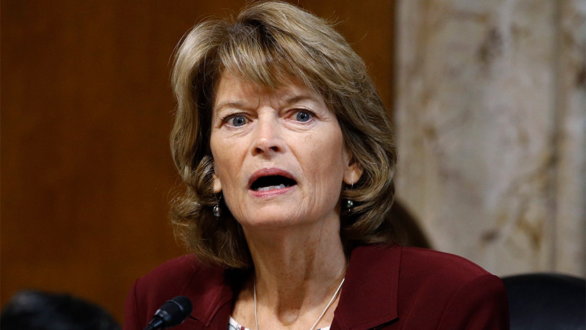 FILE - In this Dec. 19, 2019 file photo, Sen. Lisa Murkowski, R-Alaska, chair of the Senate Energy and Natural Resources Committee, speaks during a hearing on the impact of wildfires on electric grid reliability on Capitol Hill in Washington. (AP Photo/Patrick Semansky, File)