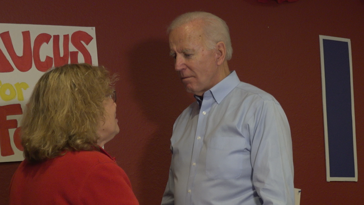 Biden rarely took questions while delivering remarks, choosing instead to speak with voters one on one at the end of each event. 