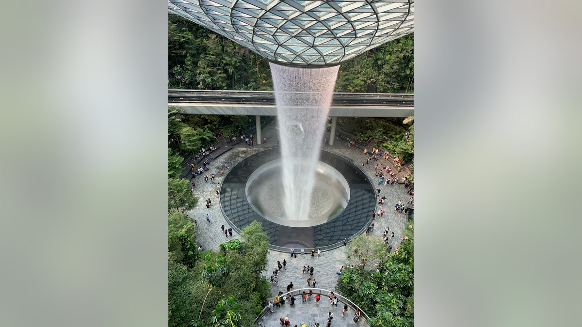 The Changi Airport, which opened this year at a reported cost of $1.25 billion, features the world's largest indoor waterfall.