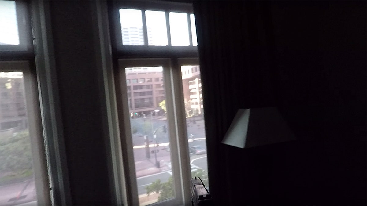 Steven Homoki, 30, was arrested after posting graphic YouTube videos shot at a downtown San Diego hotel in which he appears to be practicing for a mass shooting.