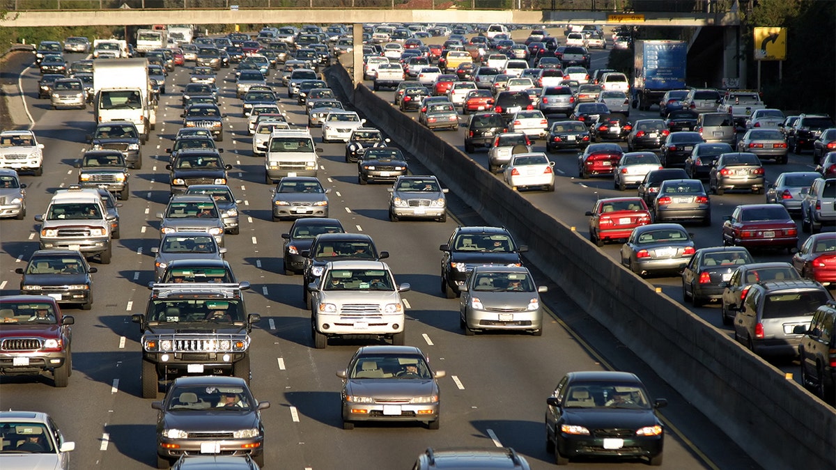 A traffic jam in Los Angeles.