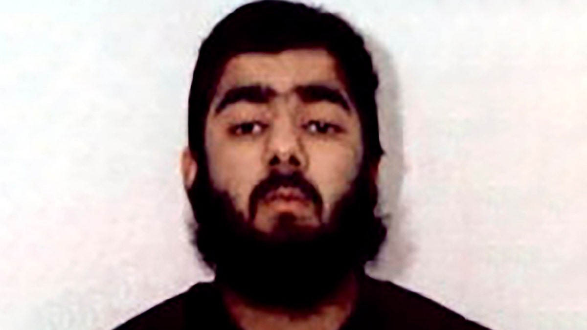 This undated photo provided by West Midlands Police shows Usman Khan. UK counterterrorism police are searching for clues into an attack that left two people dead and three injured near London Bridge. Police said Saturday, Nov. 30, 2019, Khan, who was imprisoned six years for terrorism offenses before his release last year stabbed several people in London on Friday, Nov. 29, before being tackled by members of the public and shot dead by officers on the London Bridge. (West Midlands Police via AP)