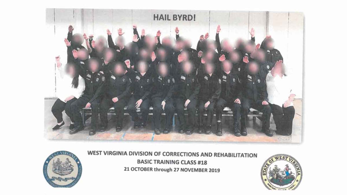 Multiple people have been either fired or suspended in connection with a photo that appeared to show corrections trainees giving a Nazi salute.   (West Virginia Department of Military Affairs and Public Safety)