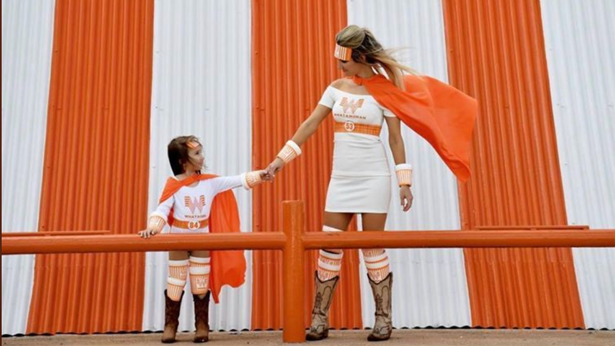 Though it was too cold on Halloween for Hailee Bage and daughter Mattie, 3, to wear their homemade Whataburger superhero costumes as planned, the duo rocked their outfits during a festive photo shoot a few weeks later.