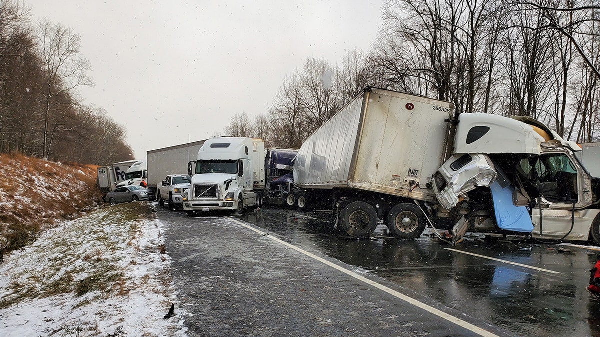 Two people were killed in a pileup on Interstate 80 in Pennsylvania on Wednesday.