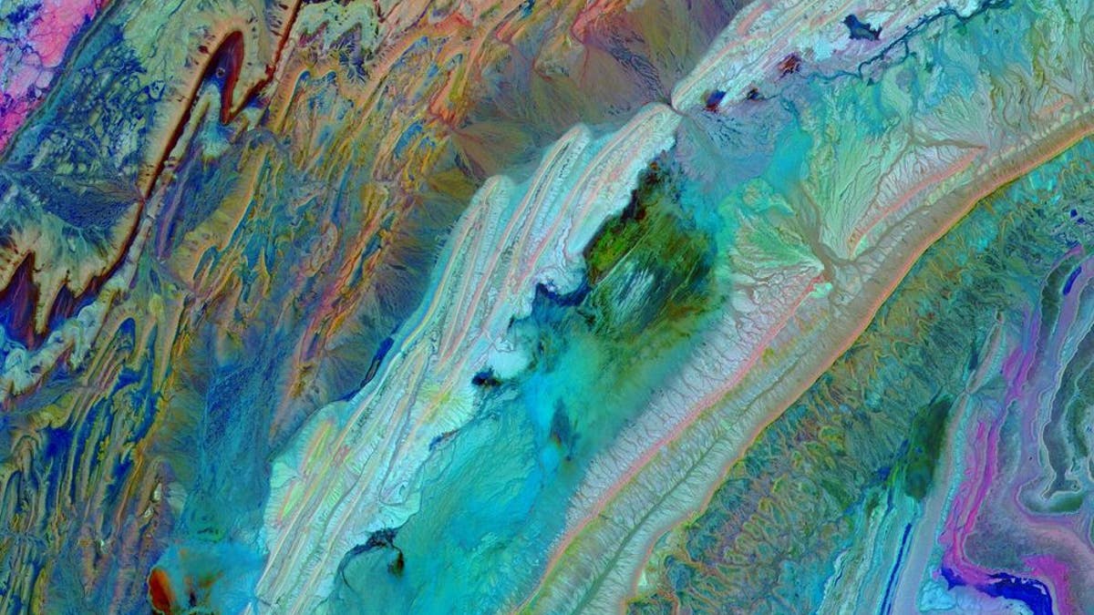 The Anti-Atlas Mountains are seen above. (NASA/METI/AIST/Japan Space Systems, and U.S./Japan ASTER Science Team)