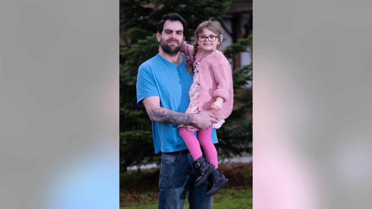 Blake Lewis, 33, with his daughter Sophie Lewis, 5.