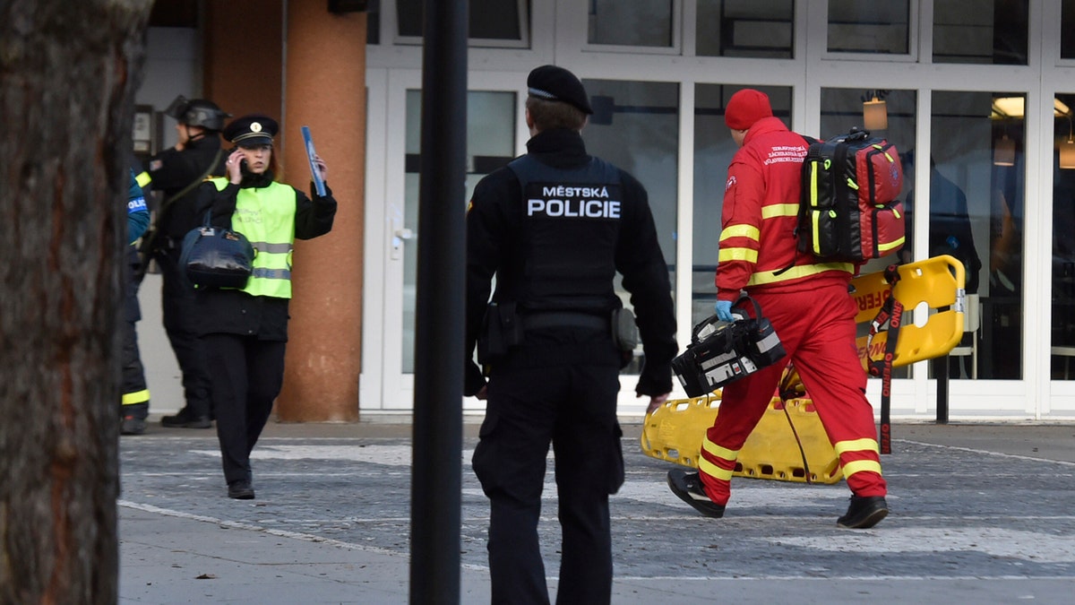 Police and officials say at least four people have been killed in a shooting in a hospital in the eastern Czech Republic. Two others are seriously injured. (Jaroslav Ozana/CTK via AP)