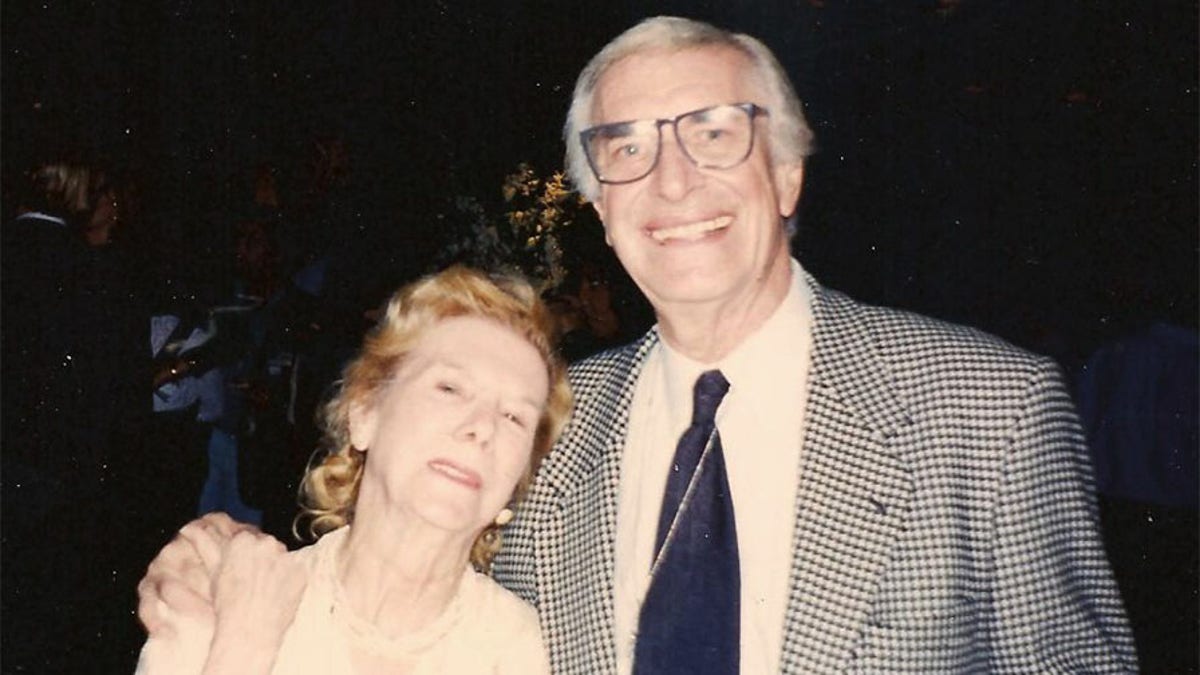 Kathy Wood with Martin Landau.