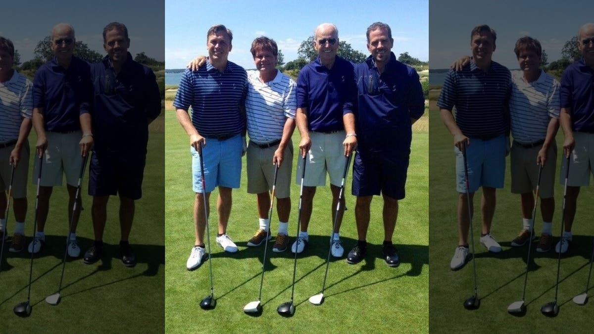 Devon Archer, far left, with former Vice President Joe Biden and his son Hunter, far right, in 2014.