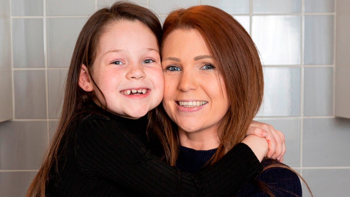 Becky Green 32, and her daughter Jessica Kinder, 7.
