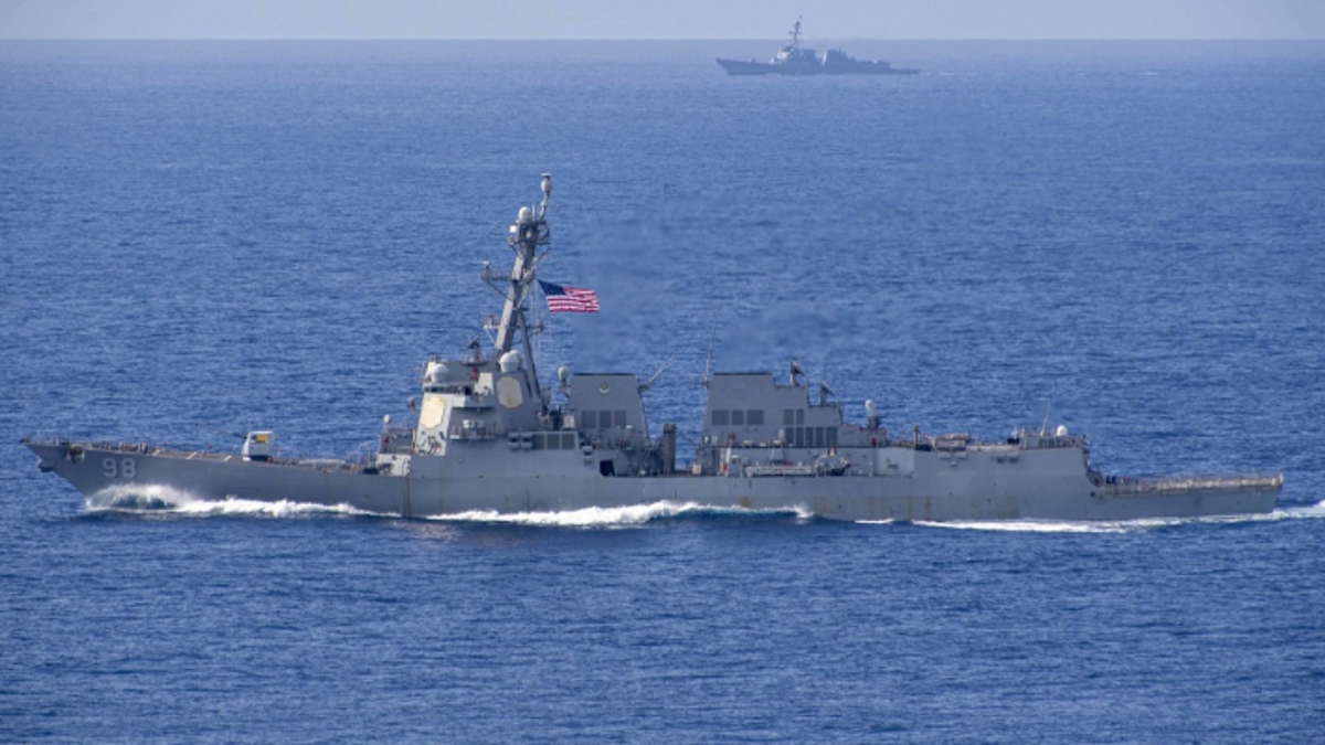 USS Forrest Sherman (DDG 98), the Navy warship that seized the missile parts said to be from Iran en route to Yemen.