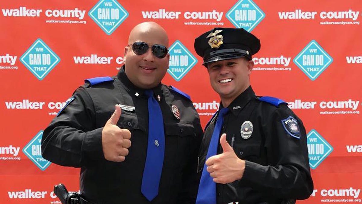 Walker County Sheriffs T.J. Armstrong and Nick Smith. Armstrong is the public information officer and Smith is the officer who received a complaint from the Freedom From Religion Foundation about asking the community to pray in the wake of tragedies.