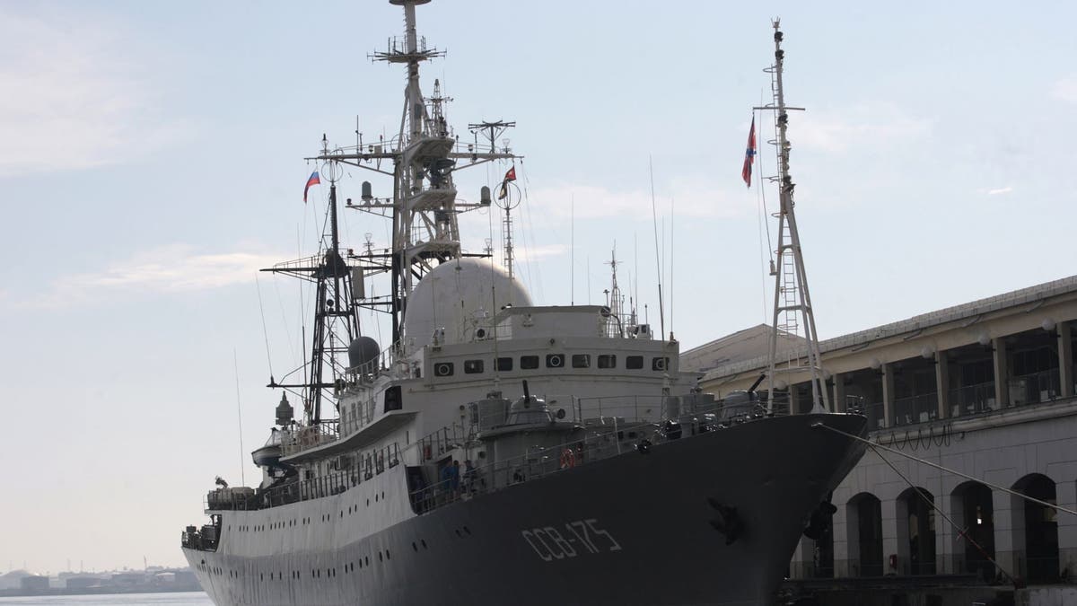 The Russian spy ship Viktor Leonov in 2014