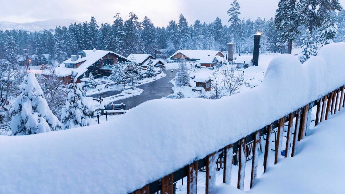 This photo provided by Big Bear Mountain Resort shows a fresh snow fall at Big Bear Mountain Resort in Big Bear Lake, Calif.