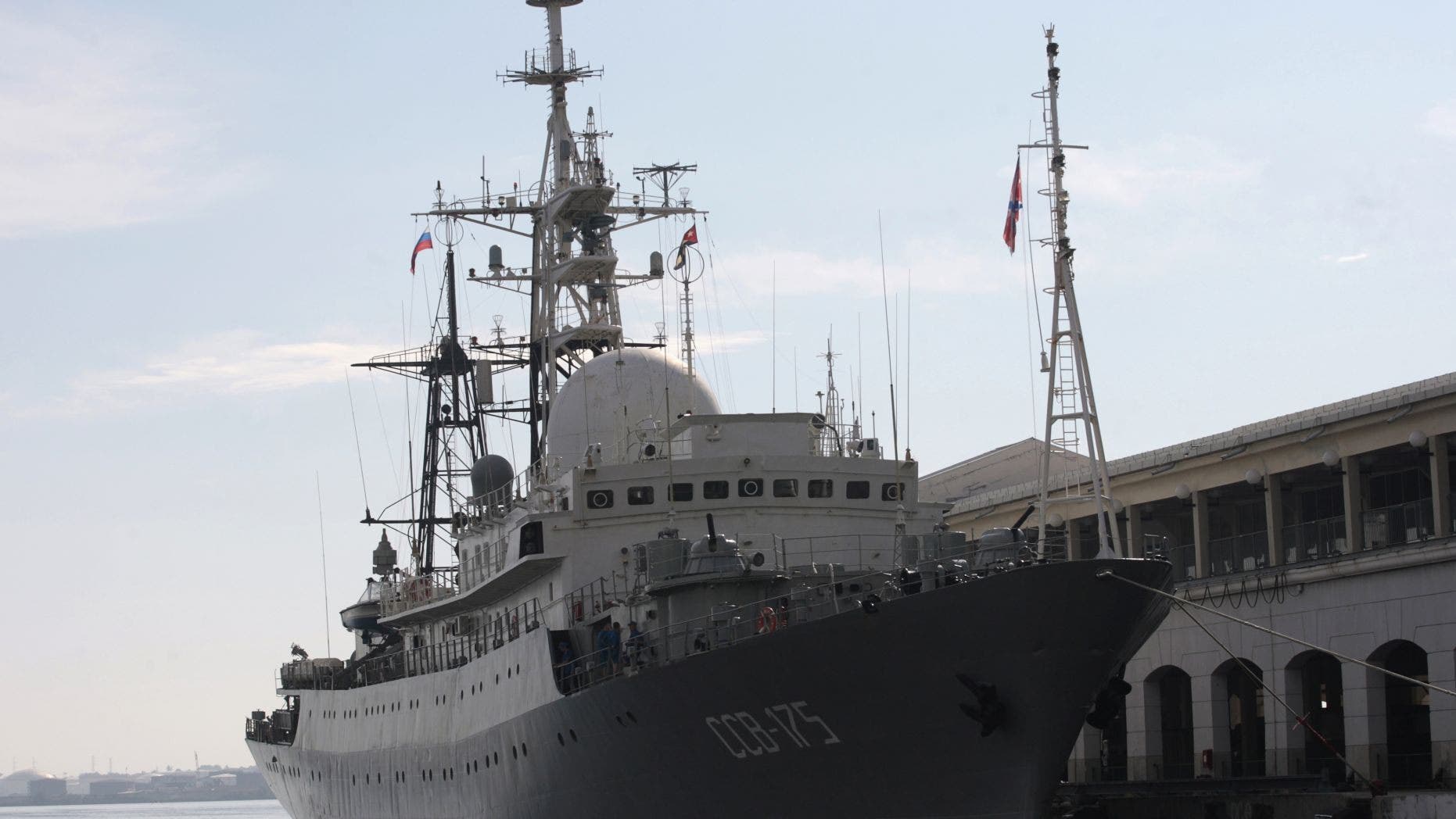The Russian spy ship Viktor Leonov in 2014 (Reuters)