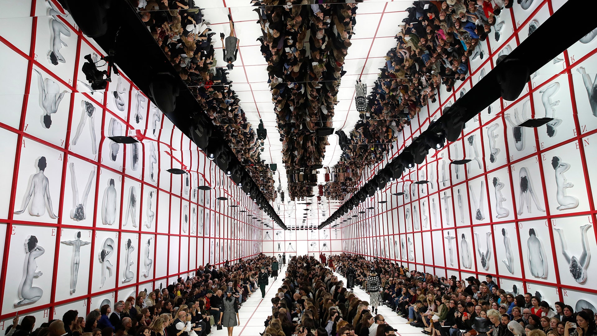 Models walk the runway during the fashion show of the Dior ready to wear Fall-Winter 2019-2020 collection in Paris, Feb. 26, 2019. 