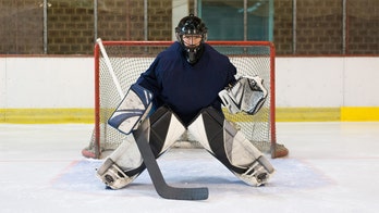 Hockey goaltender out of the hospital after suffering gruesome slashing injury, blood pouring from leg