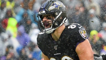 Ravens' Mark Andrews hits back at 49ers' Nick Bosa with his own flag-plant celebration