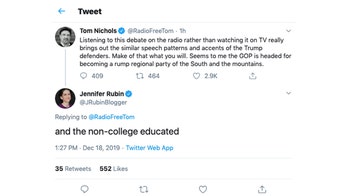 Washington Post's Jennifer Rubin suggests GOP, Trump supporters aren't 'college educated'