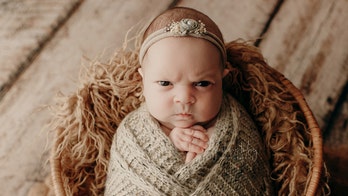 Newborn's 'mean-mugging' during photo shoot goes viral