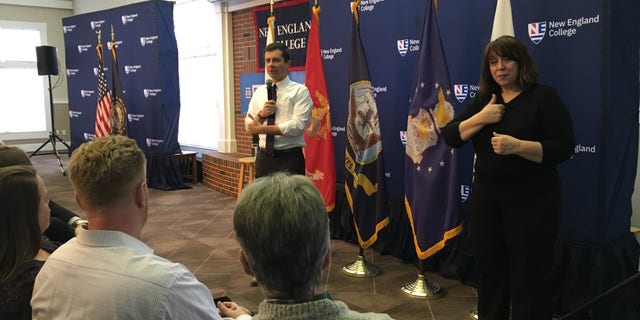 Democratic presidential candidate and South Bend, Indiana Mayor Pete Buttigieg holds a town hall at New England College in Henniker, NH on Dec, 5, 2019