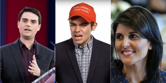 A video showing Ben Shapiro, left, being confronted by Nick Fuentes, center, drew reactions from Nikki Haley and others this weekend.