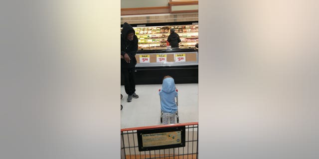 Lily Belle Vogel was pushing around her pint-size grocery cart on Wednesday in Victorville, Calif., when another customer stopped and asked her about her shopping.