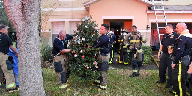 "All of the family's gifts and tree were able to be retrieved undamaged," the fire department wrote online.