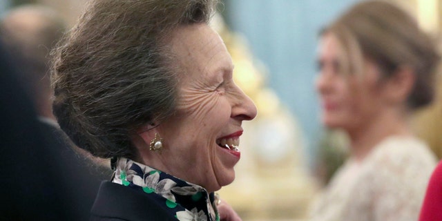 Princess Anne attends a reception at Buckingham Palace on Tuesday, Dec. 3, 2019. (Yui Mok/Pool Photo via AP)